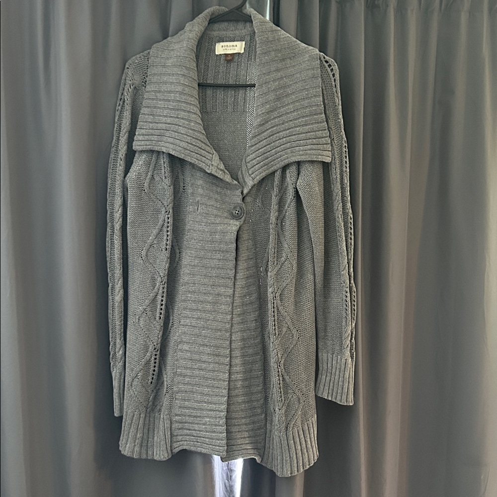 Sonoma Charcoal Cable Knit Cardigan
